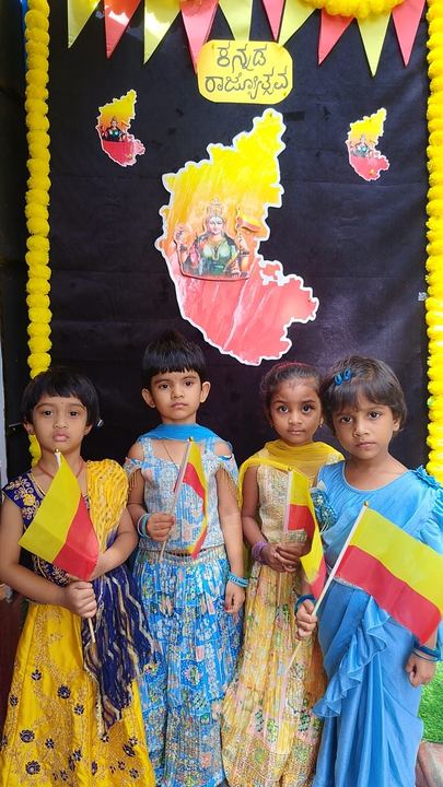 Children showing their colorful costumes