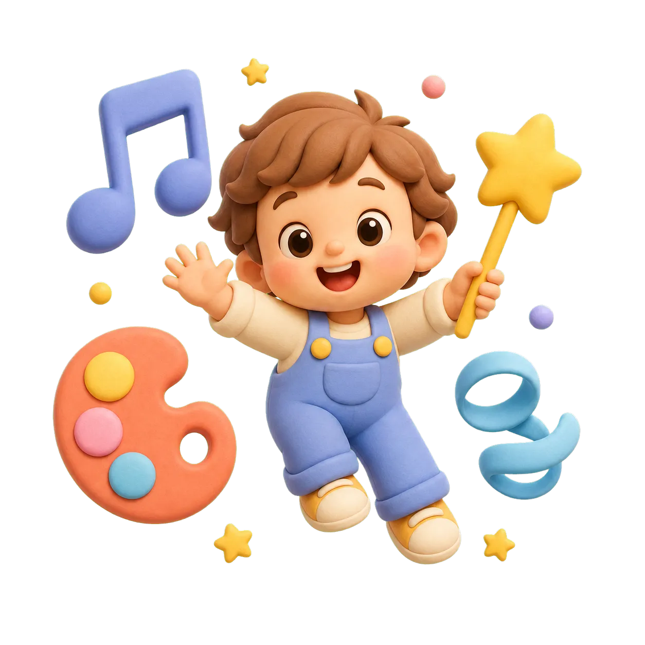 A colorful clay art and music scene